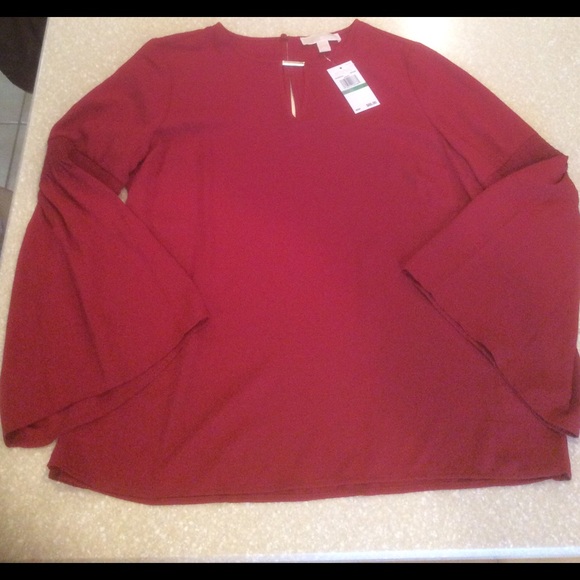 Michael Kors Tops - Michael Kors red tunic with bell sleeves